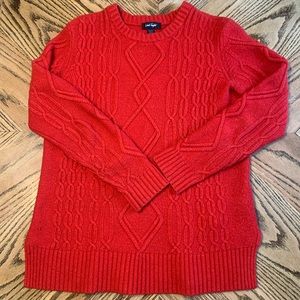 Lord & Taylor sweater red thick knit